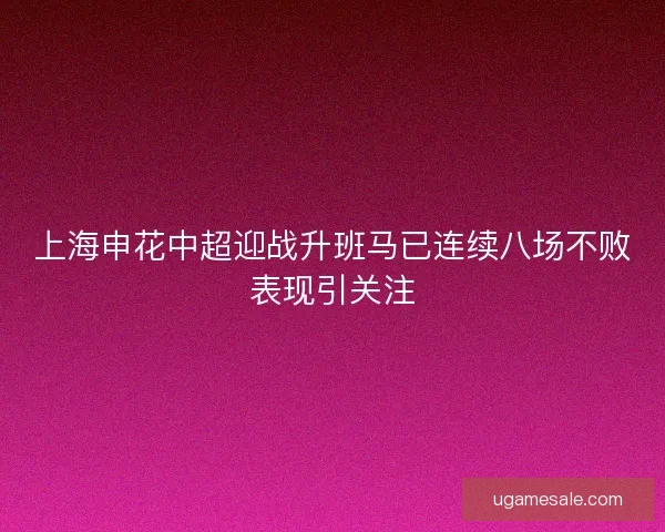 上海申花中超迎战升班马已连续八场不败表现引关注 上海申花中超迎战升班马已连续八场不败表现引关注
